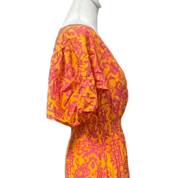 Tropical Sz Small. Lightweight high-low Dress. Elastic Waist. Vibrant Colors. - Picture 5 of 16